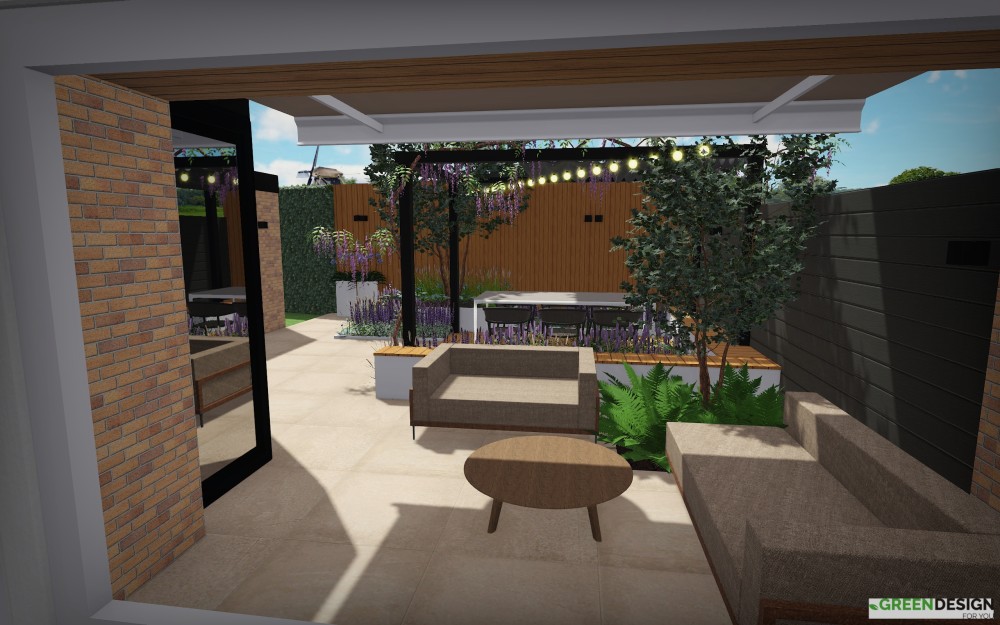 3D tuinontwerp - Moderne stadstuin Naarden