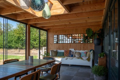 veranda met glazen dak