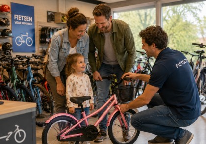 Fietswinkel roze fiets