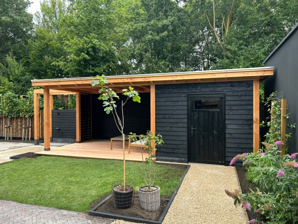 Trendhout Florence overkapping | Complete tuinrenovatie | Almere