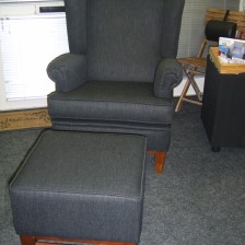 Fauteuil en Hocker Herstoffering