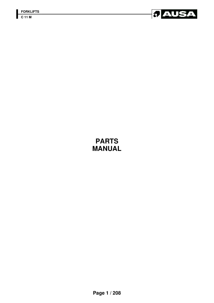 AUSA C11M Parts Manual