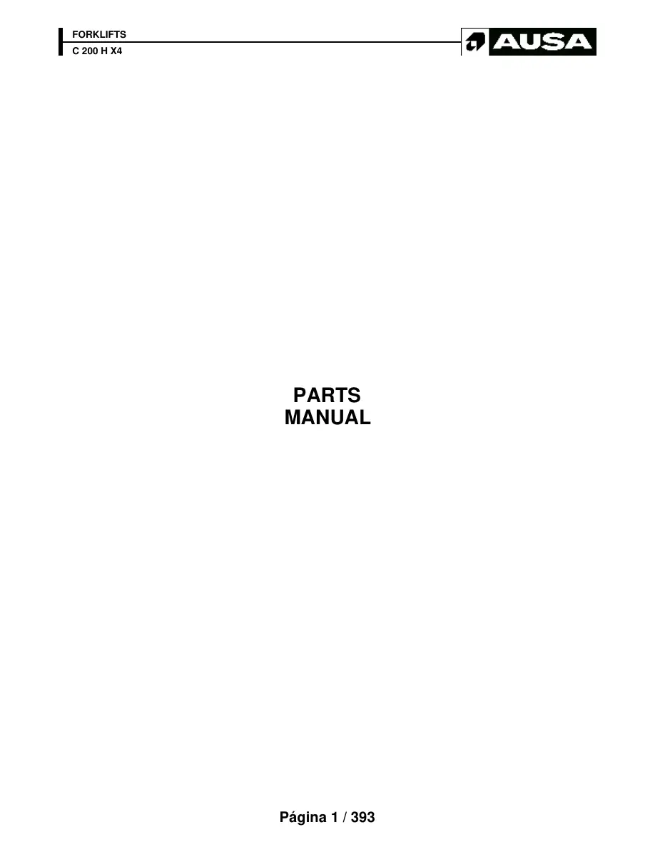 AUSA C200H X4 Parts Manual