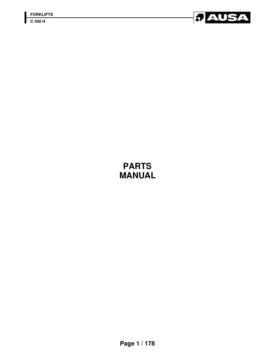 AUSA C400H Parts Manual