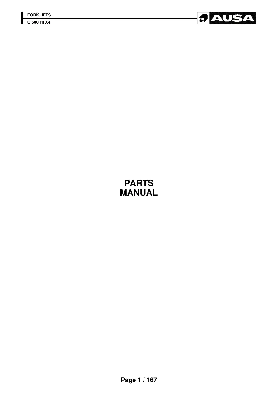 AUSA C500Hi X4 Parts Manual