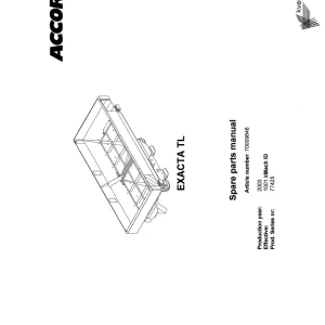 Accord Exacta TL Parts Manual