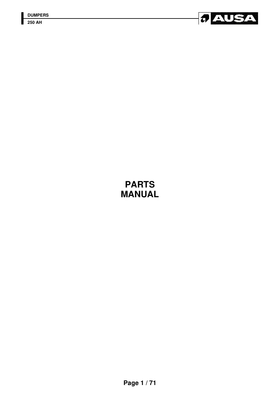 AUSA 250Ah Parts Manual