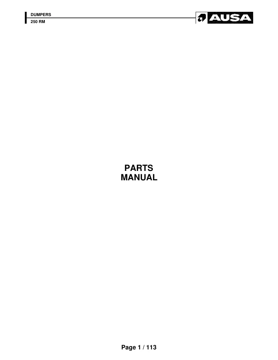 AUSA 250Rm Parts Manual