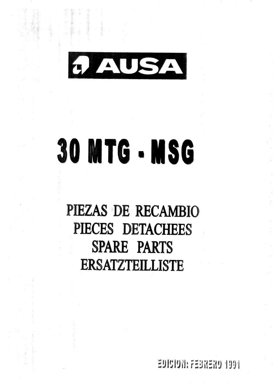 AUSA 30 Mtg Msg 1991 Parts Manual