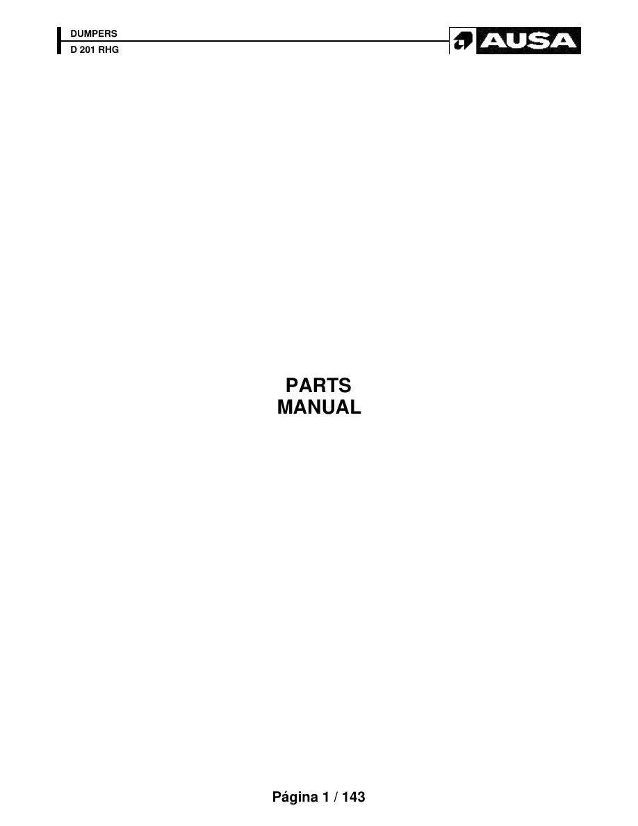AUSA D201Rhg Parts Manual