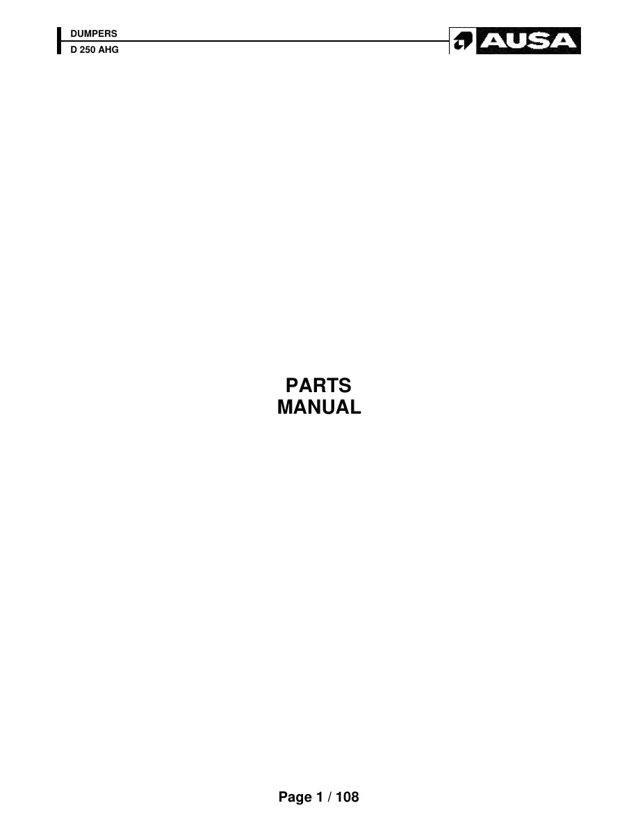 AUSA D250Ahg Parts Manual