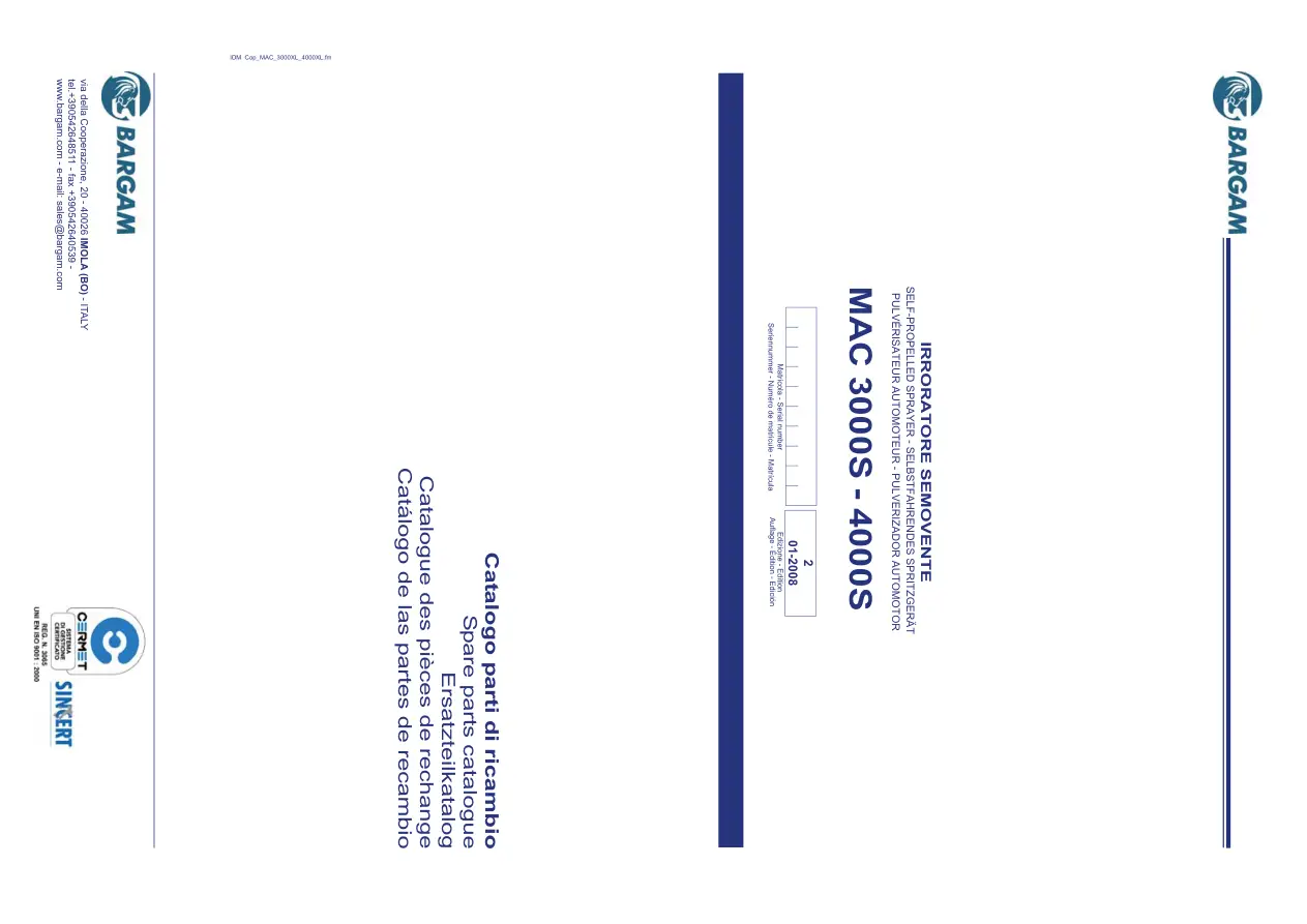 Bargam Mac 3000 4000S Parts Manual
