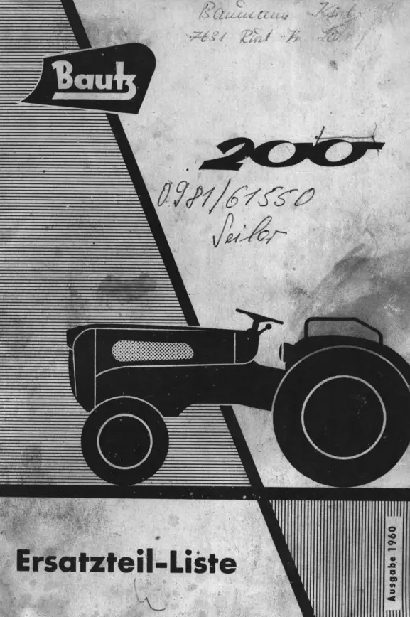 Bautz 200 1960 Parts Manual