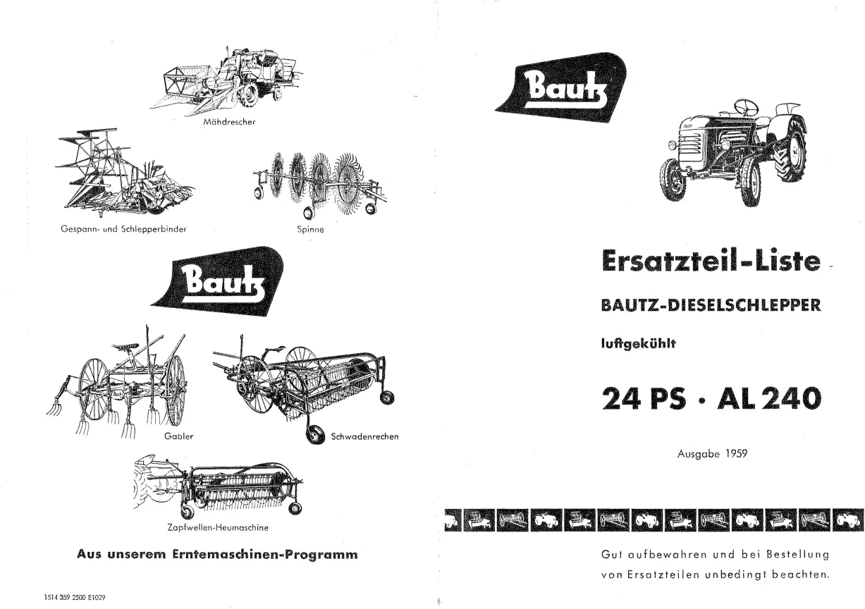 Bautz Al 240 Parts Manual