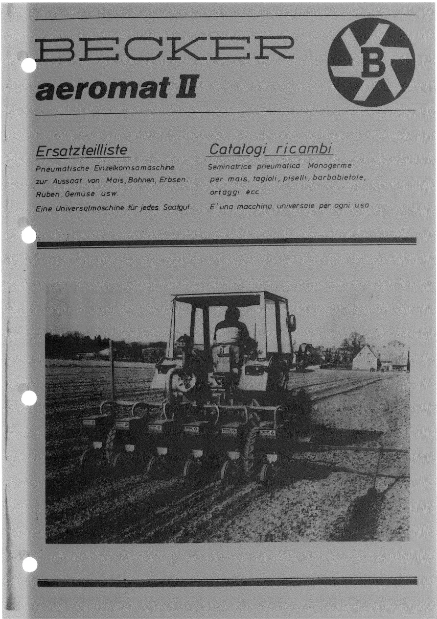Becker Aeromat Ii Parts Manual
