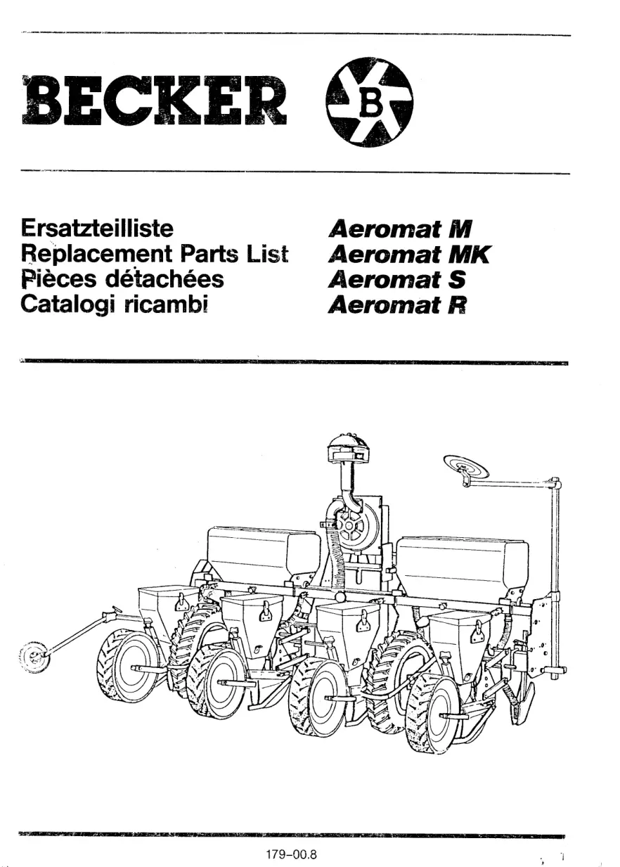 Becker Aeromat M Mk S R S 2 Parts Manual