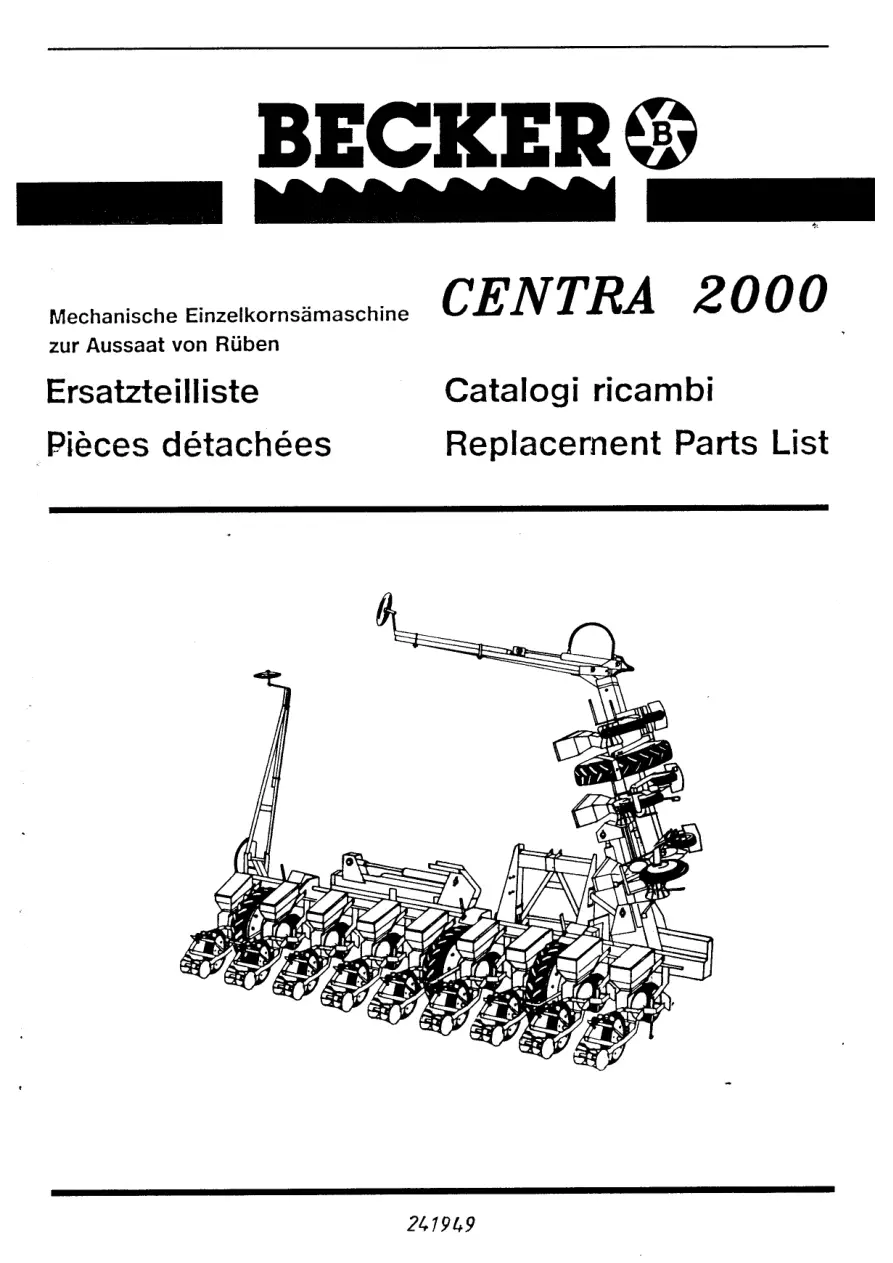 Becker Centra 2000 2000 Parts Manual