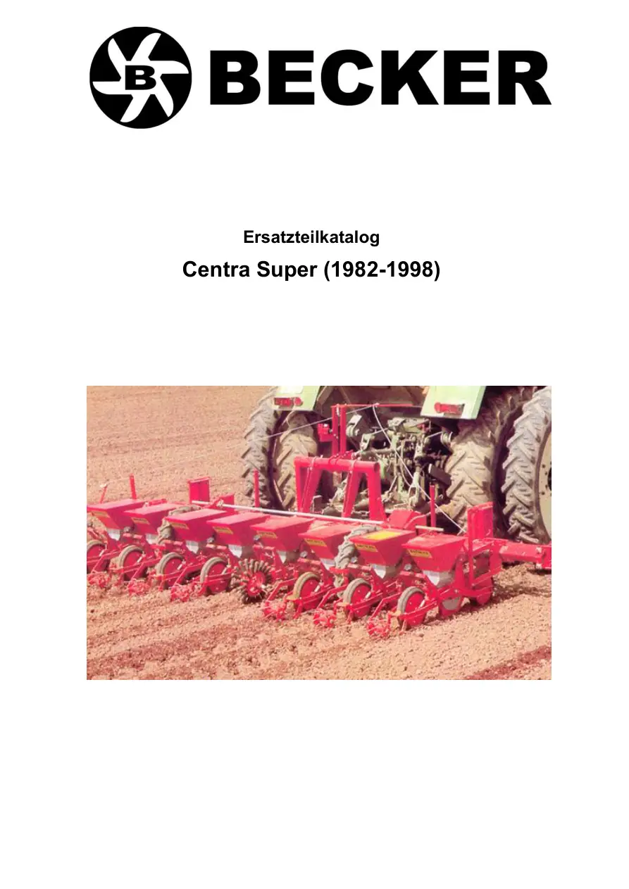 Becker Centra 1982 1998 1998 Parts Manual