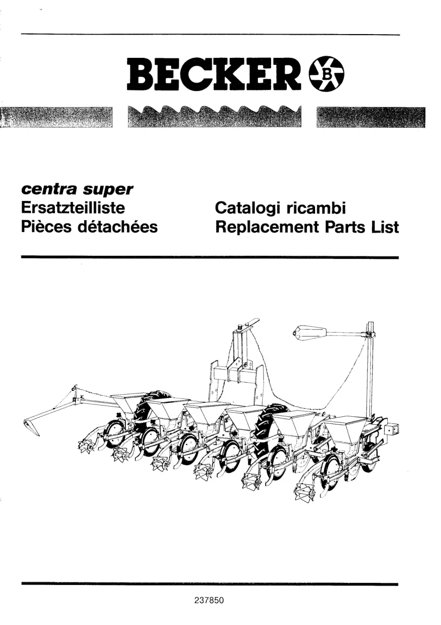 Becker Centra Parts Manual