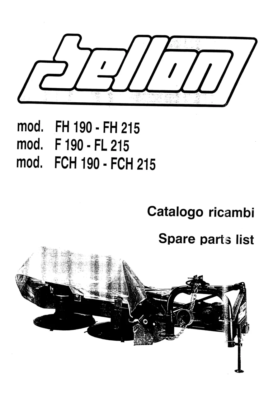 Bellon Fh190 Fh215 F190 Fl215 Fch190 Fch215 Parts Manual