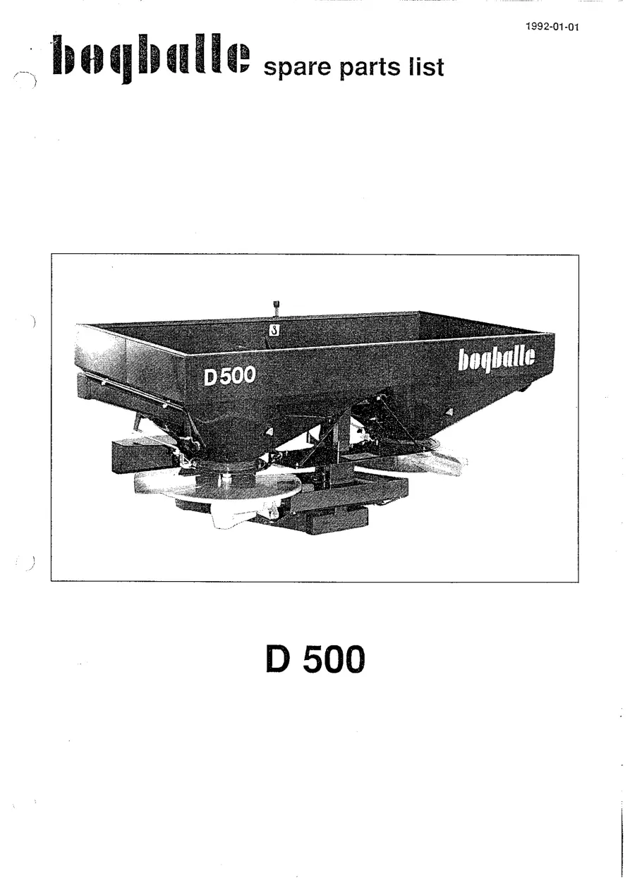 Bogballe D500 Parts Manual