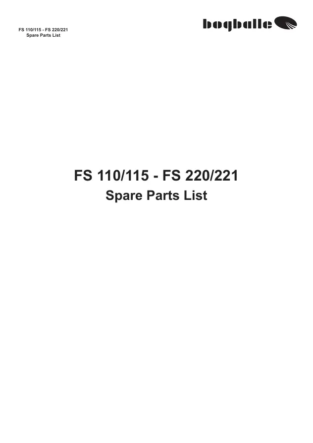 Bogballe Fs110 115 220 221 Parts Manual