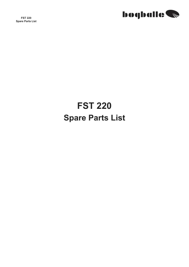 Bogballe Fst220 Parts Manual