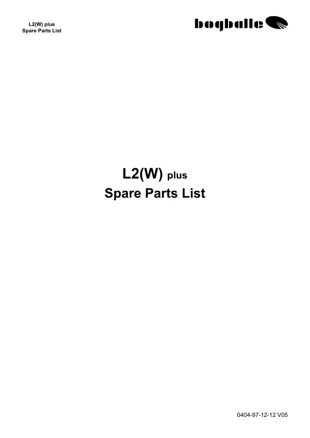 Bogballe L2 Parts Manual