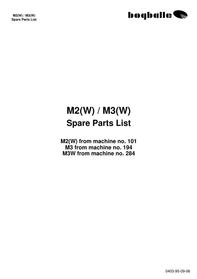 Bogballe M2 M3 Parts Manual