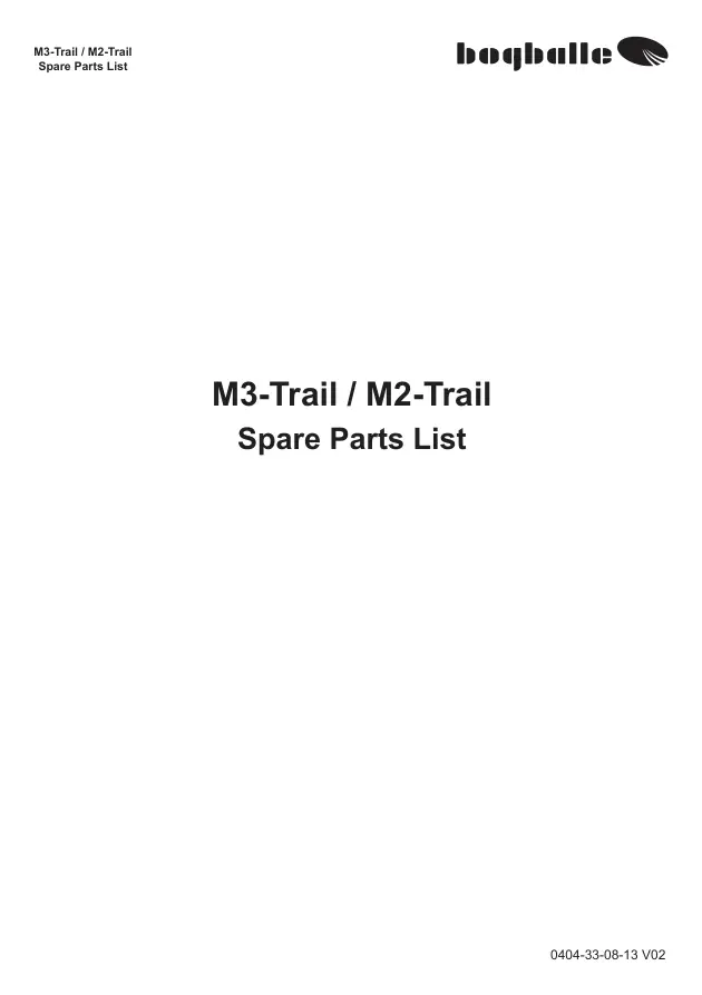 Bogballe M2 M3 Trail Parts Manual
