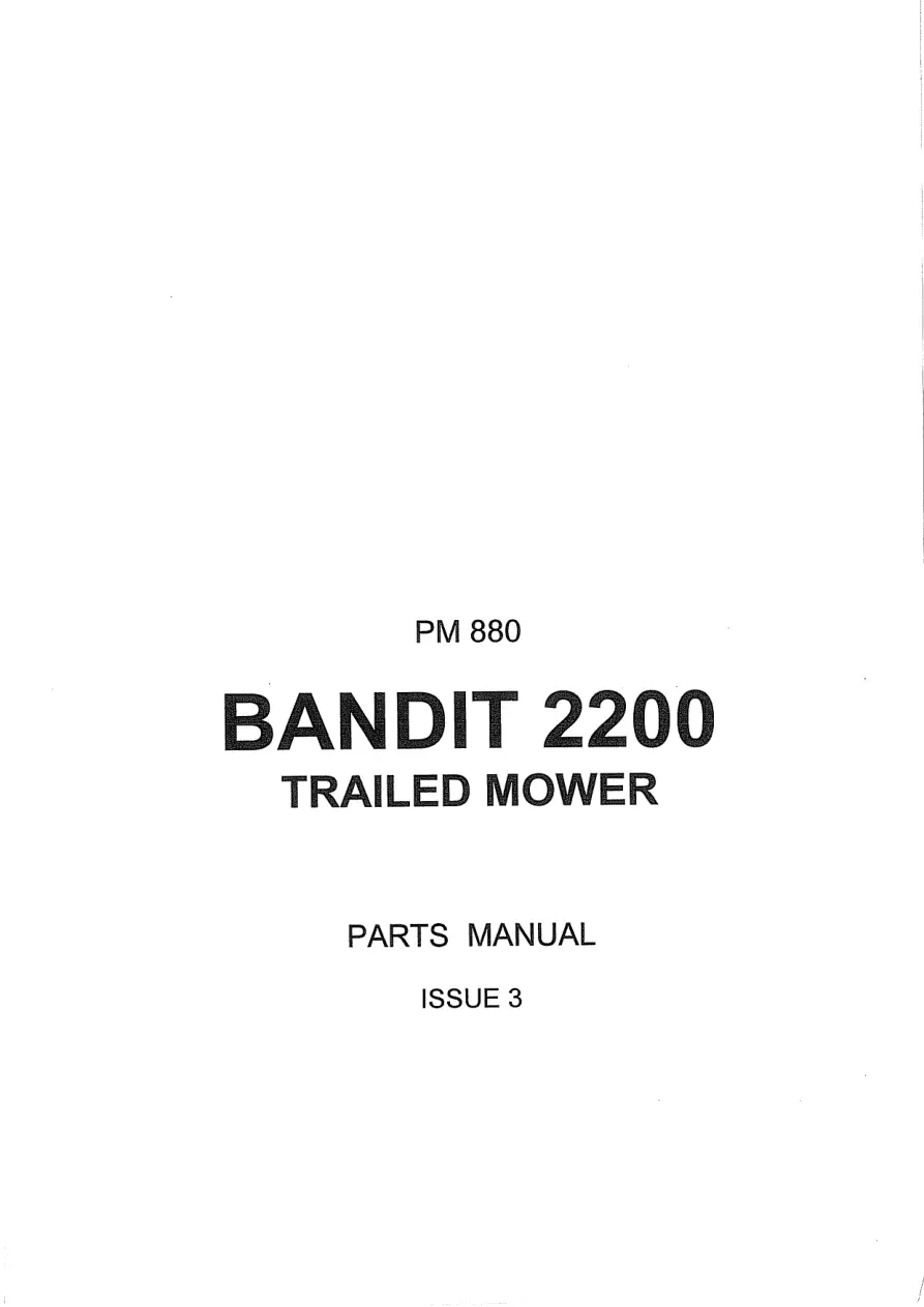 Bomford Bandit 2200 Mower Parts Manual