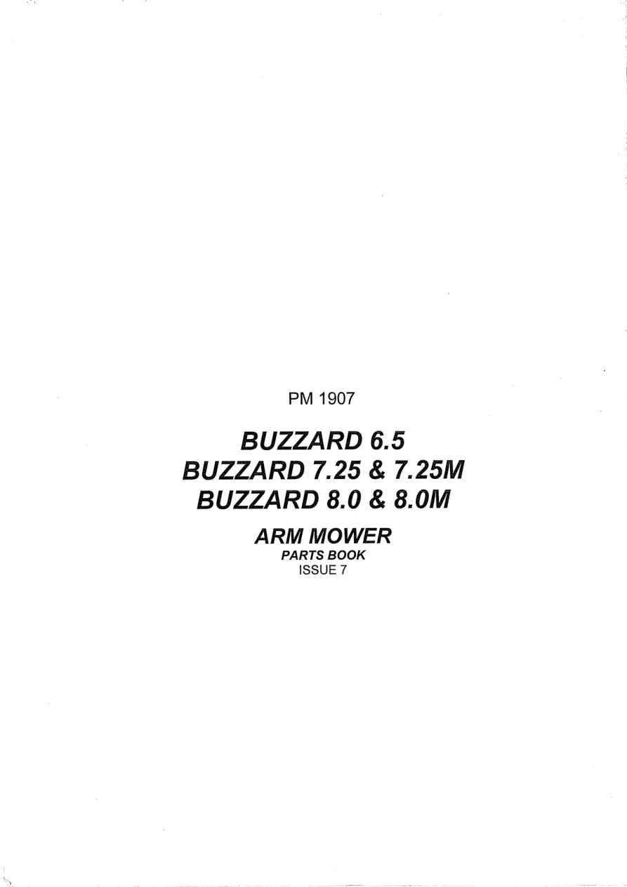 Bomford Buzzard 6.5 7.25 8.0 Arm Mower Parts Manual