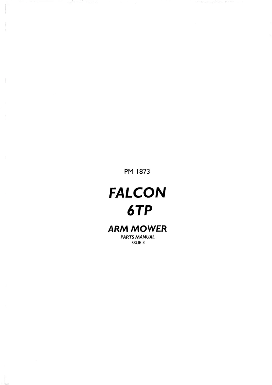 Bomford Falcon 6Tp Arm Mower Parts Manual