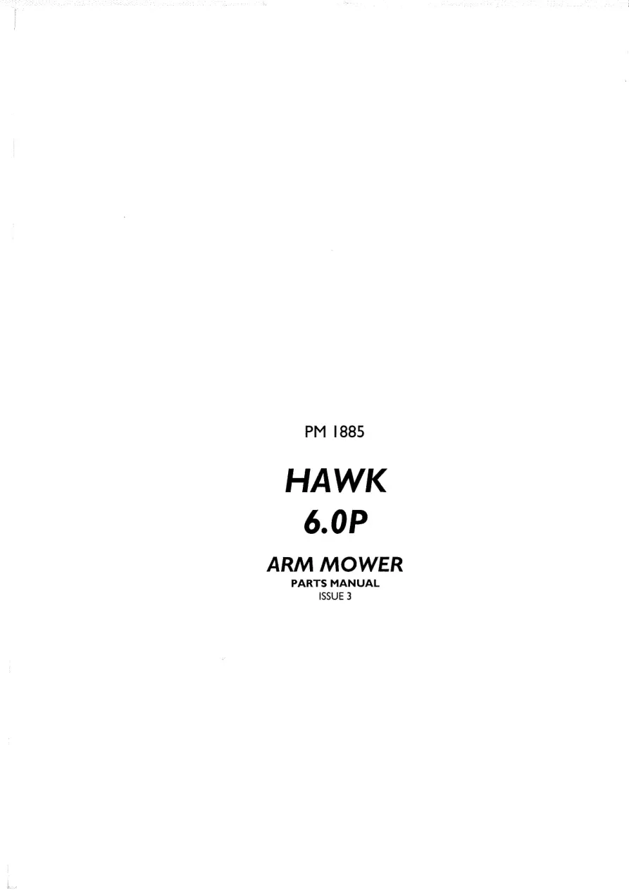 Bomford Hawk 6.0P Arm Mower Parts Manual