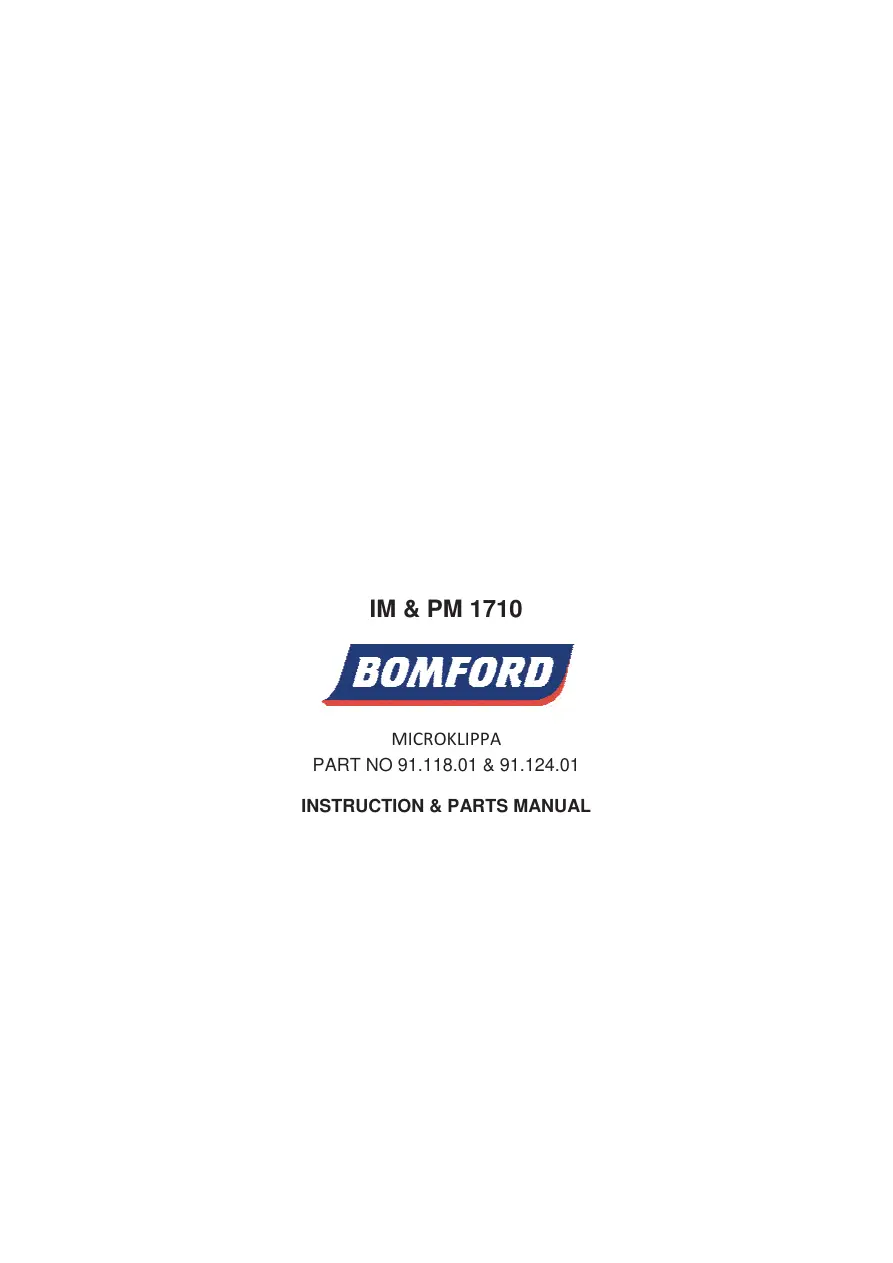 Bomford Microklippa Im Pm 1710 Parts Manual