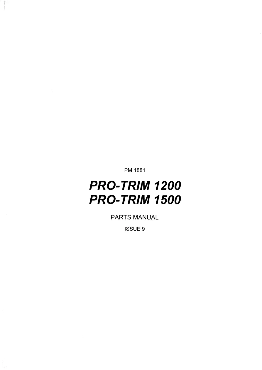 Bomford Pro Trim 1200 1500 Pars Operators Manual