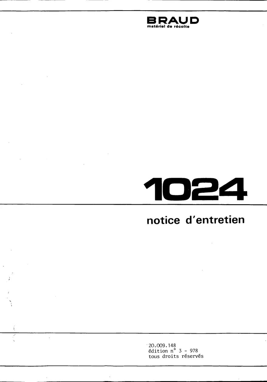Braud 1024 Parts Manual