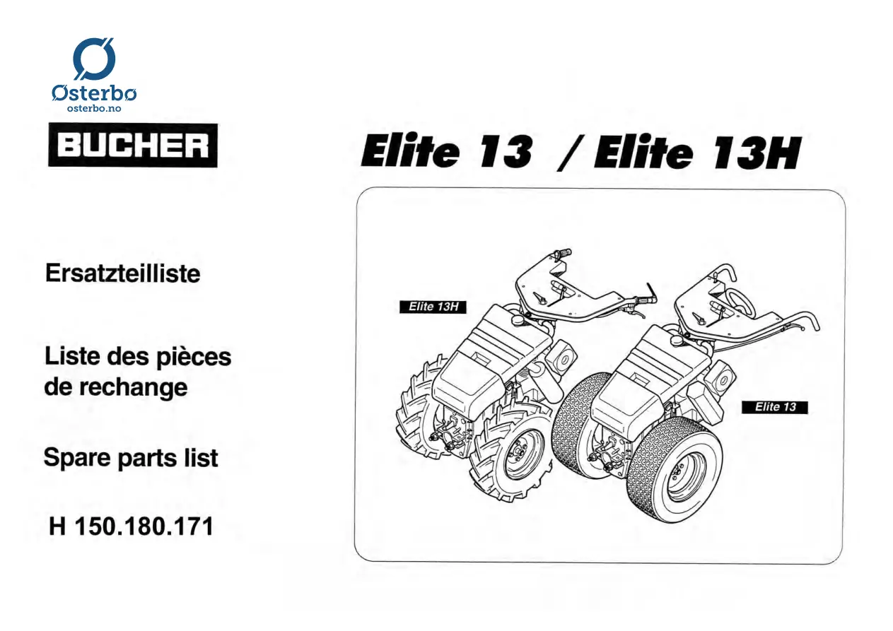 Bucher Elite 13 13H Parts Manual