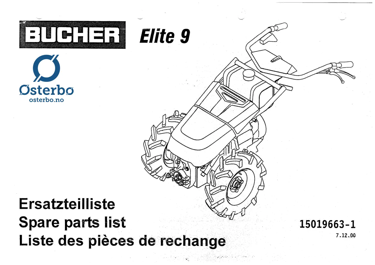 Bucher Elite 9 Parts Manual