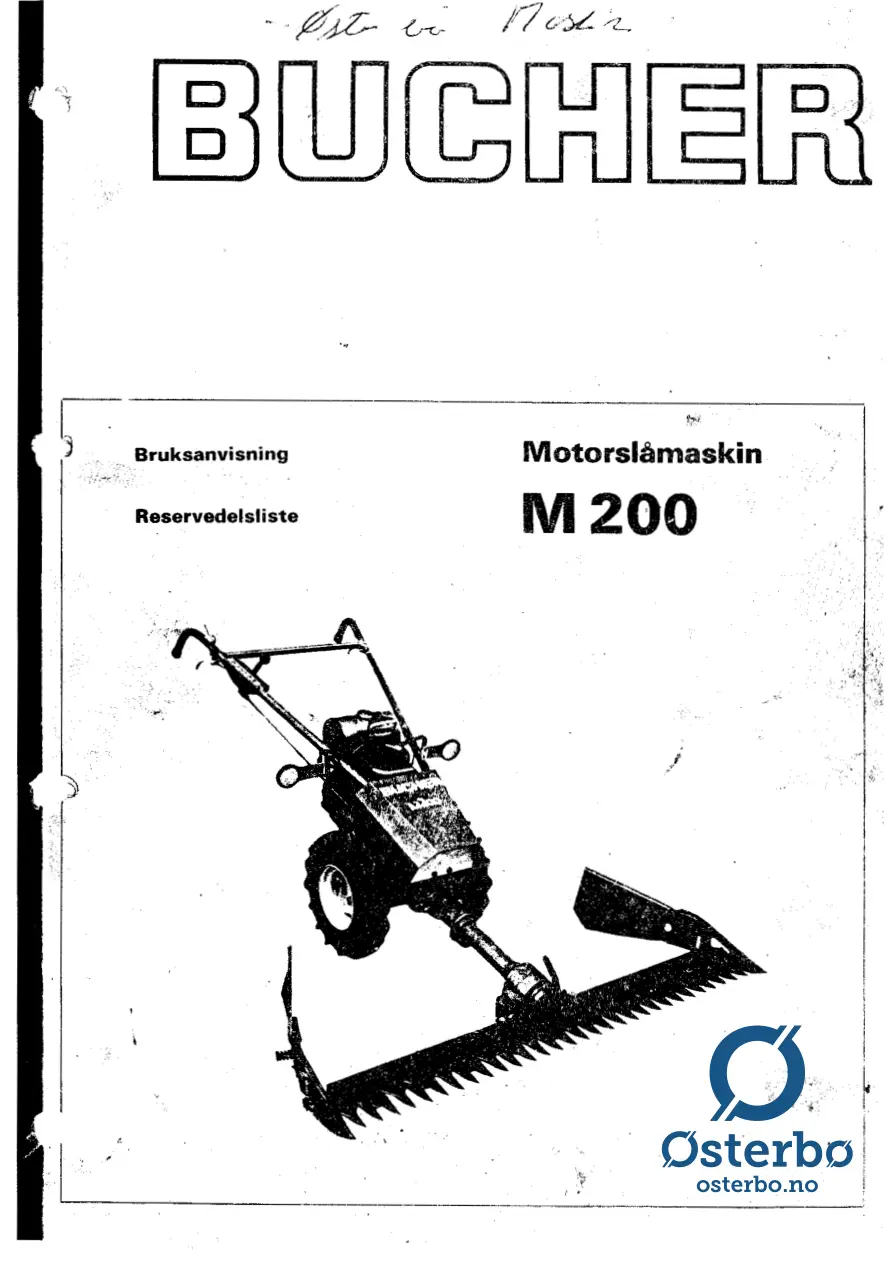 Bucher M200 Parts Manual