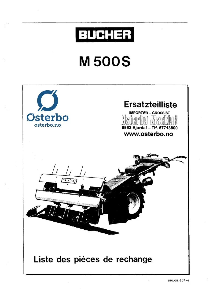 Bucher M500 S Parts Manual