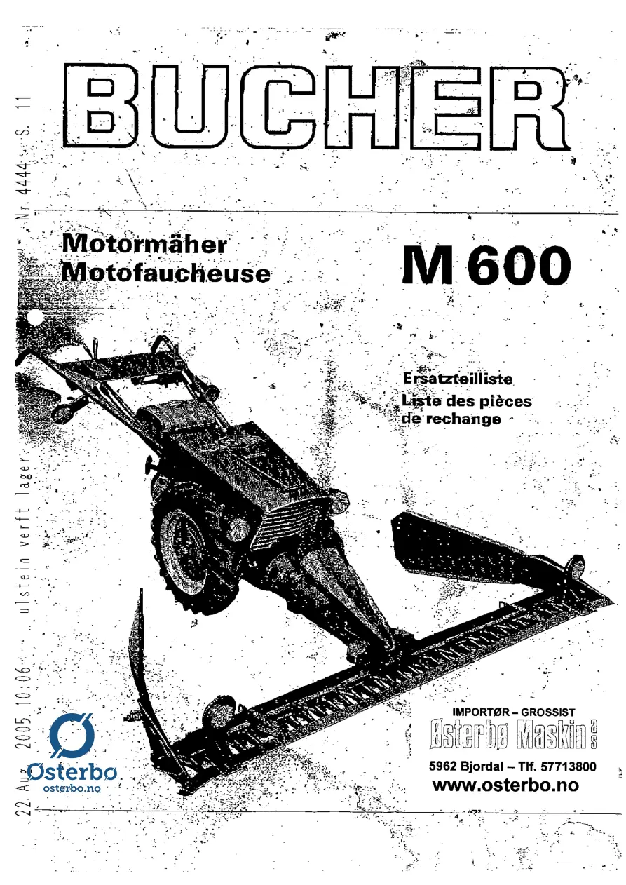Bucher M600 Parts Manual