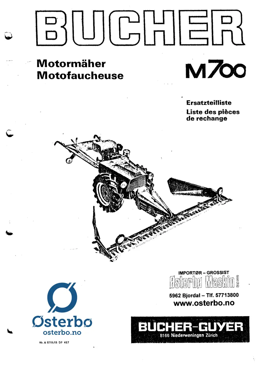 Bucher M700 Parts Manual
