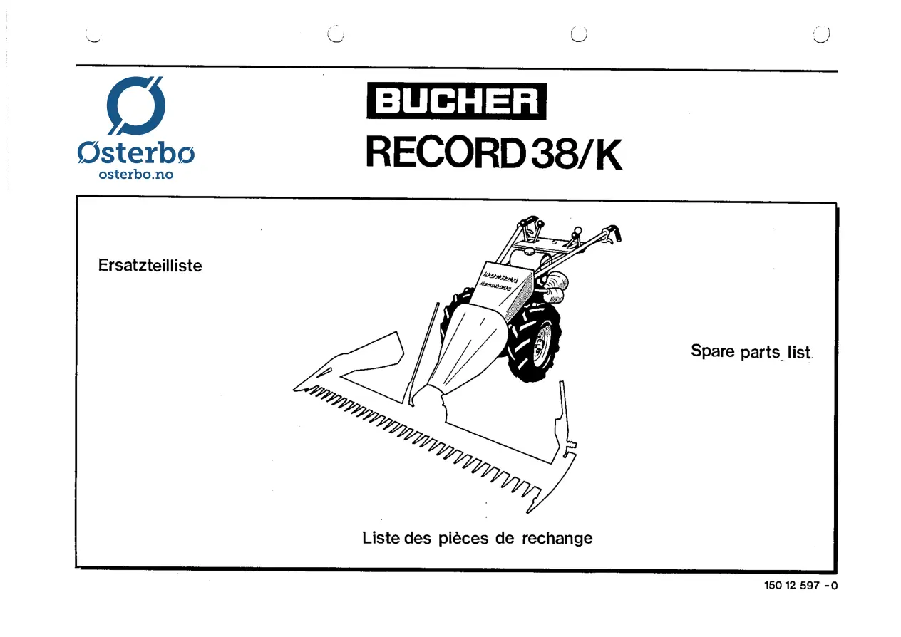 Bucher 38K Parts Manual