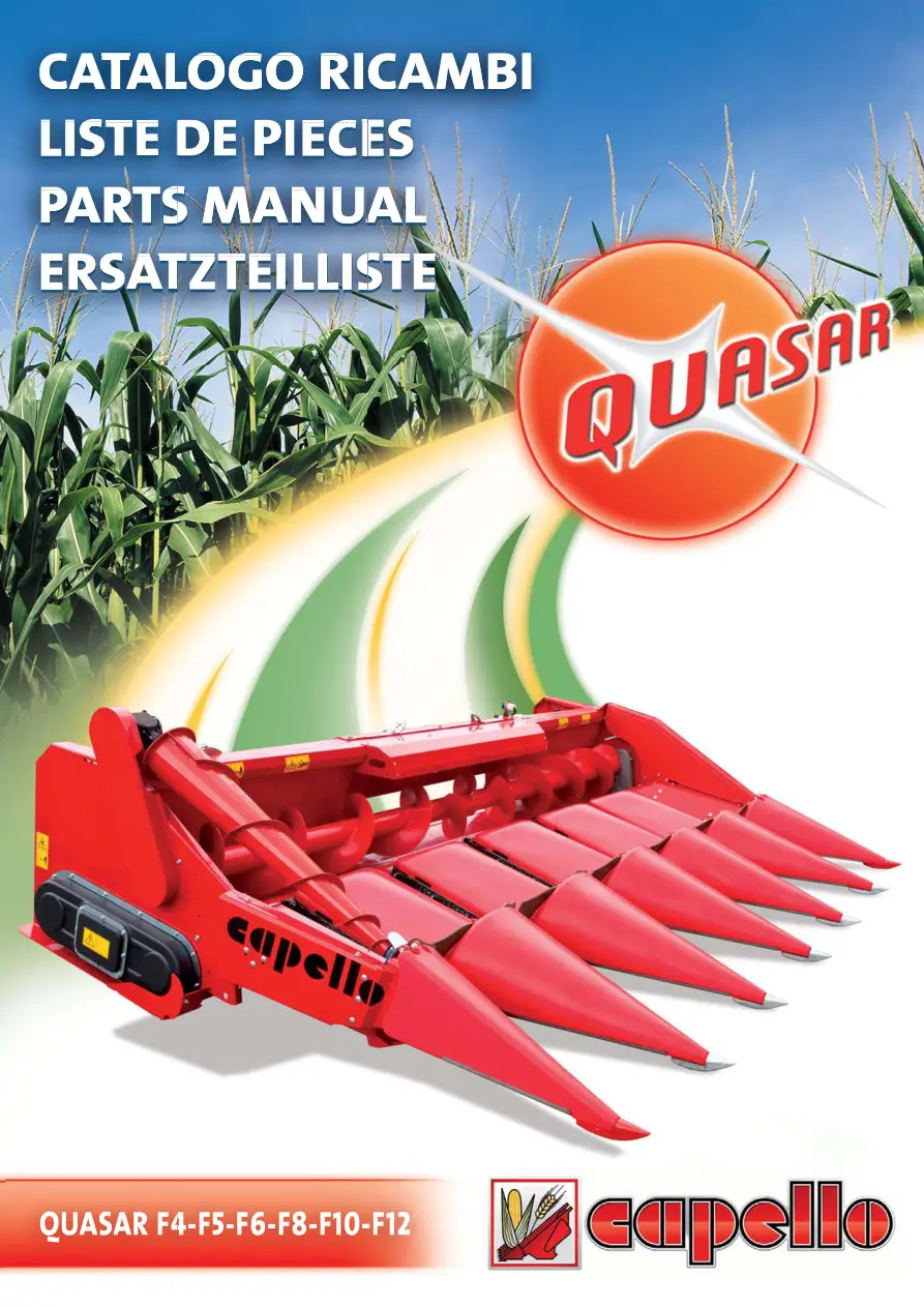 Capello Quasar F4 F5 F6 F8 F10 F12 Parts Manual