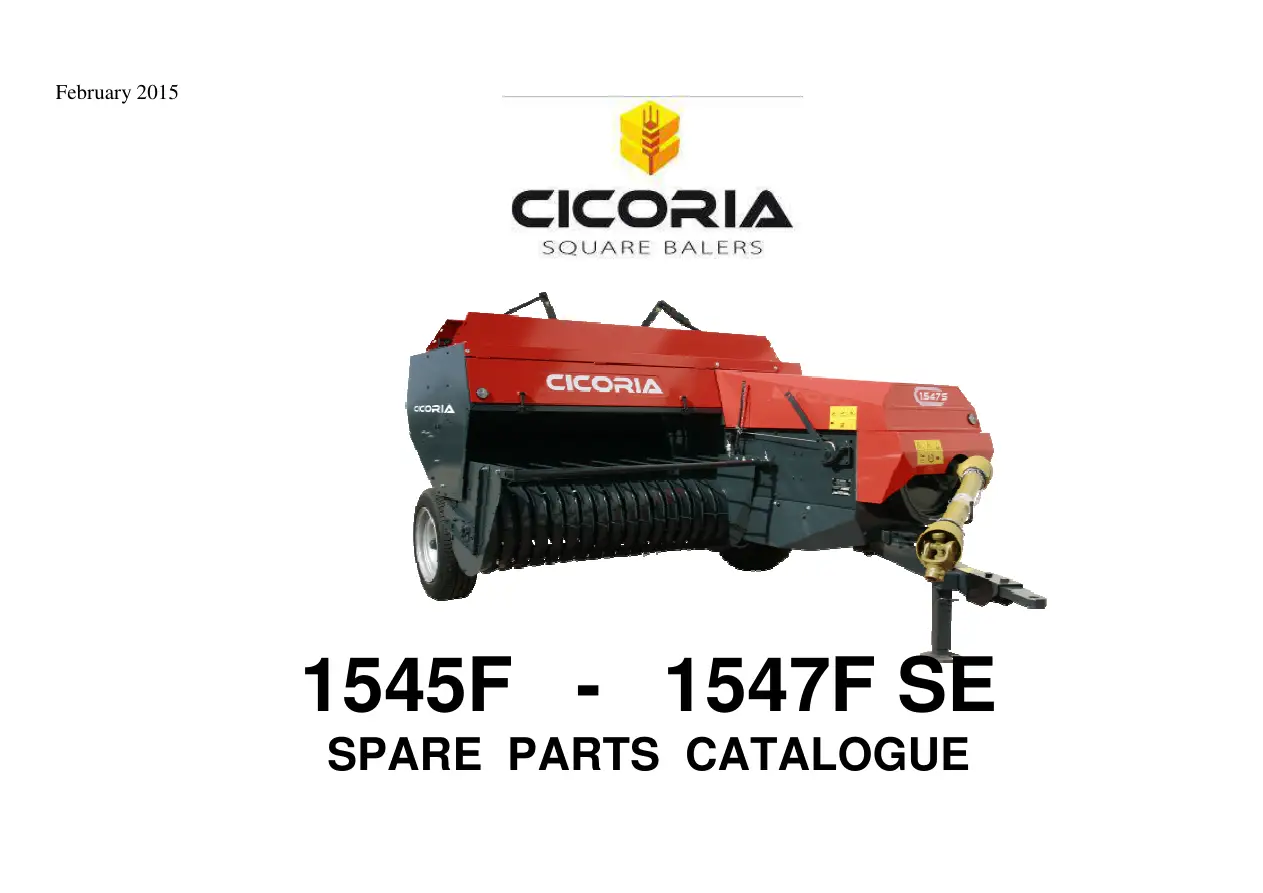 Cicoria 1545F 1547F Parts Manual