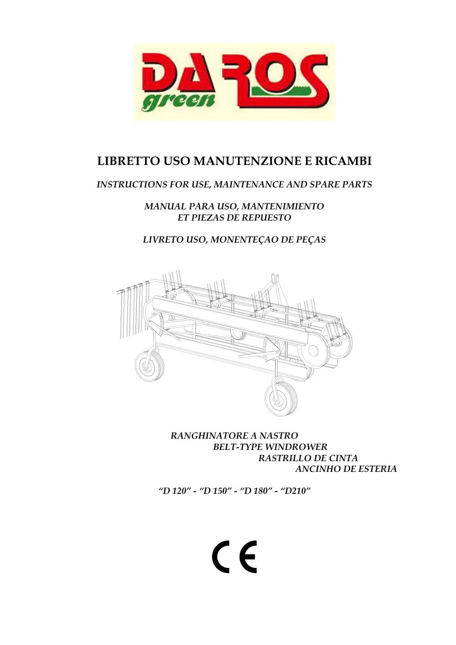 DaRos D120 150 180 210 Parts Manual