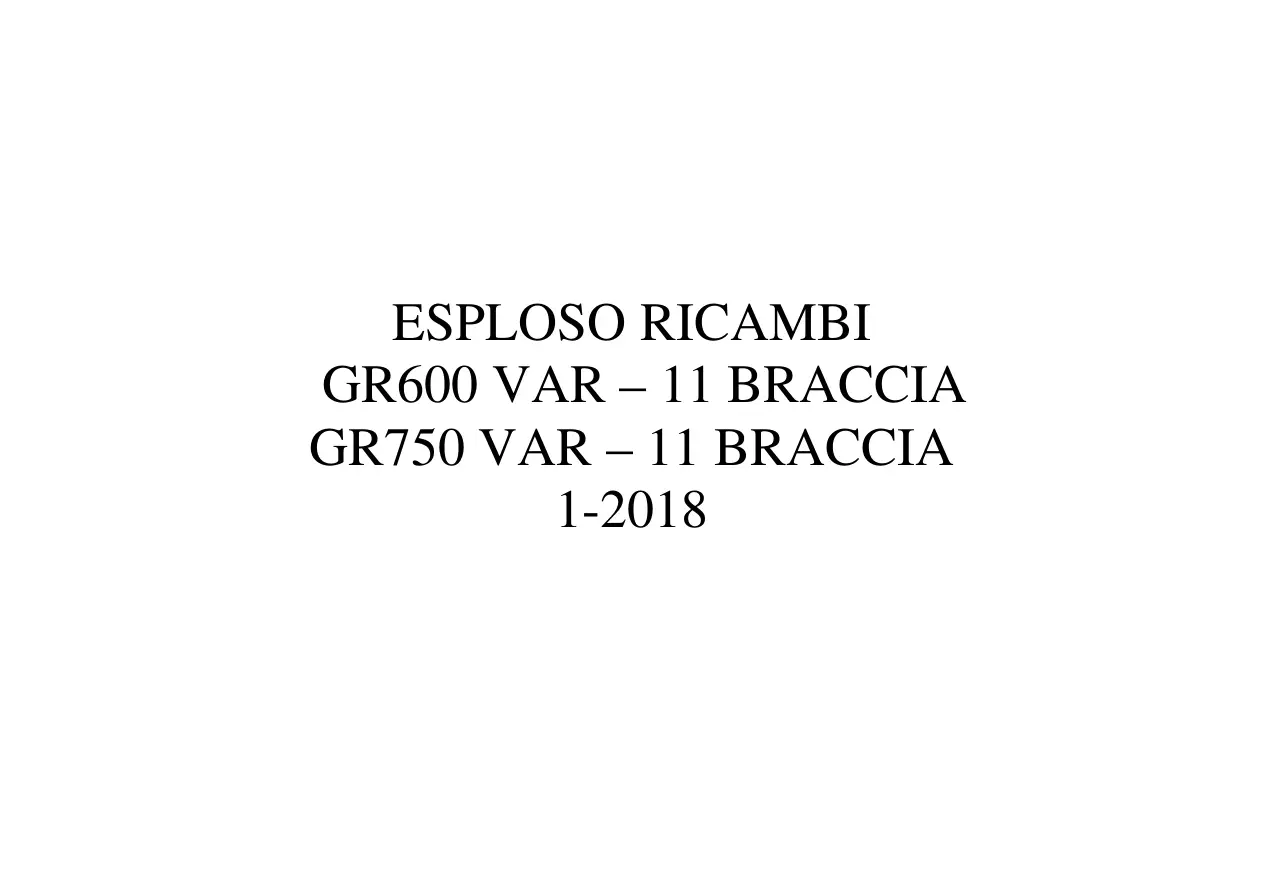 DaRos Gr600 Gr750 11 Braccia 2018 Parts Manual