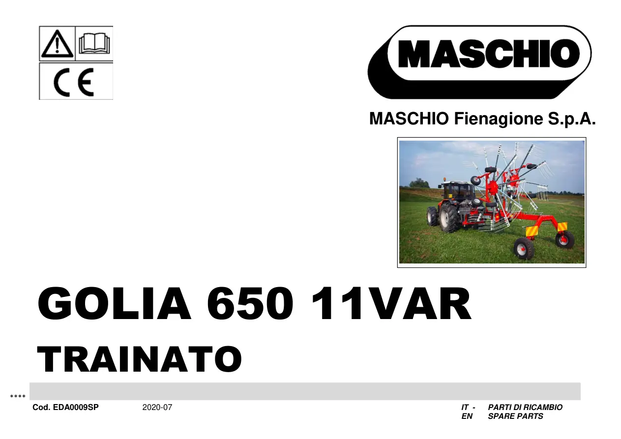 DaRos Gr650 Golia 650 11Var Trainato Maschio Parts Manual