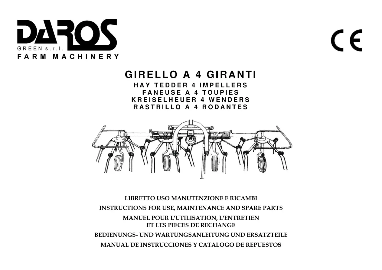 DaRos Girello A 4 Giranti 4 Impellers Parts Manual